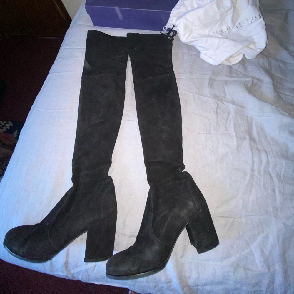 Stuart Weitzman Black Suede Boot